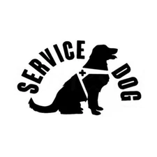 Vinyl Decal for Window - Service Dog, May Customize w/ Name