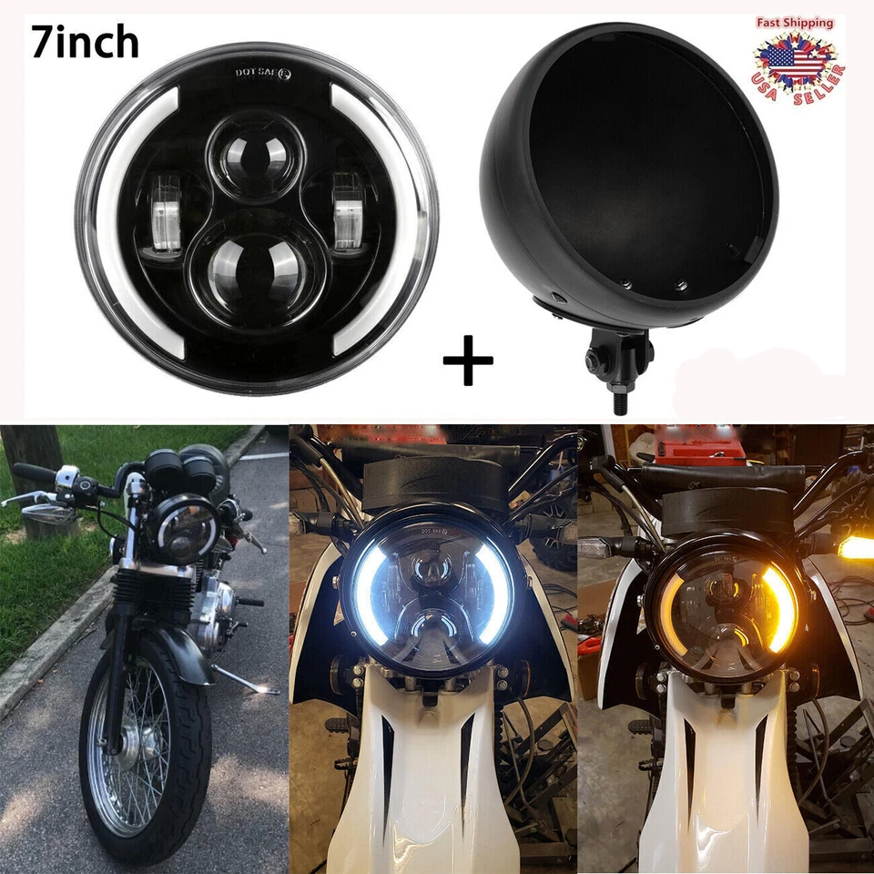 7" Inch LED Headlight + Housing Bucket For Yamaha Royal Star Venture XVZ1300 Foto 2 de 4