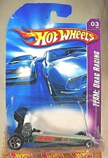 2008 Hot Wheels #159 Team: Drag Racing 3/4 DRAGSTER Gray-Green w/Chrome 5 Sp