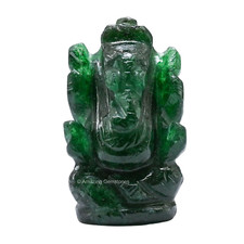 Green Aventurine Dark Crystal Ganesha Idol