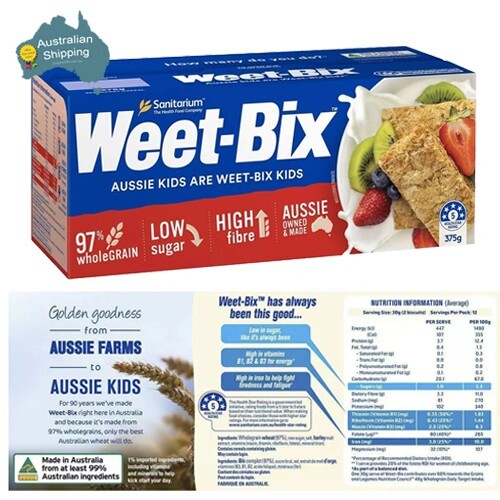 1) Sanitarium Weet-Bix Cereal 375 Made in Australia Australia