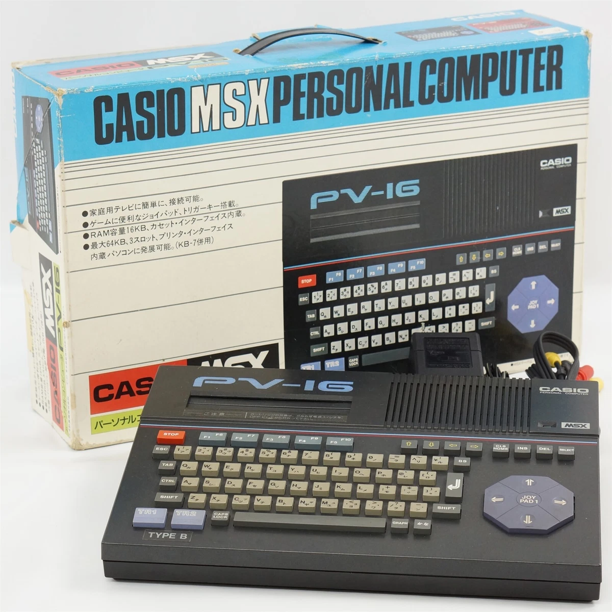 MSX PV-16 Personal Computer Boxed CASIO Tested JAPAN Video Game 1007369