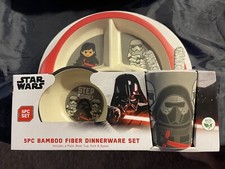 Star Wars Kylo Ren Storm Troopers 5 Pcs Bamboo Dinnerware Plate Bowl Cup Set