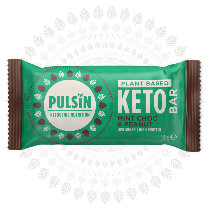 Pulsin Choc Mint & Peanut Keto Bar 50g - Pack of 18