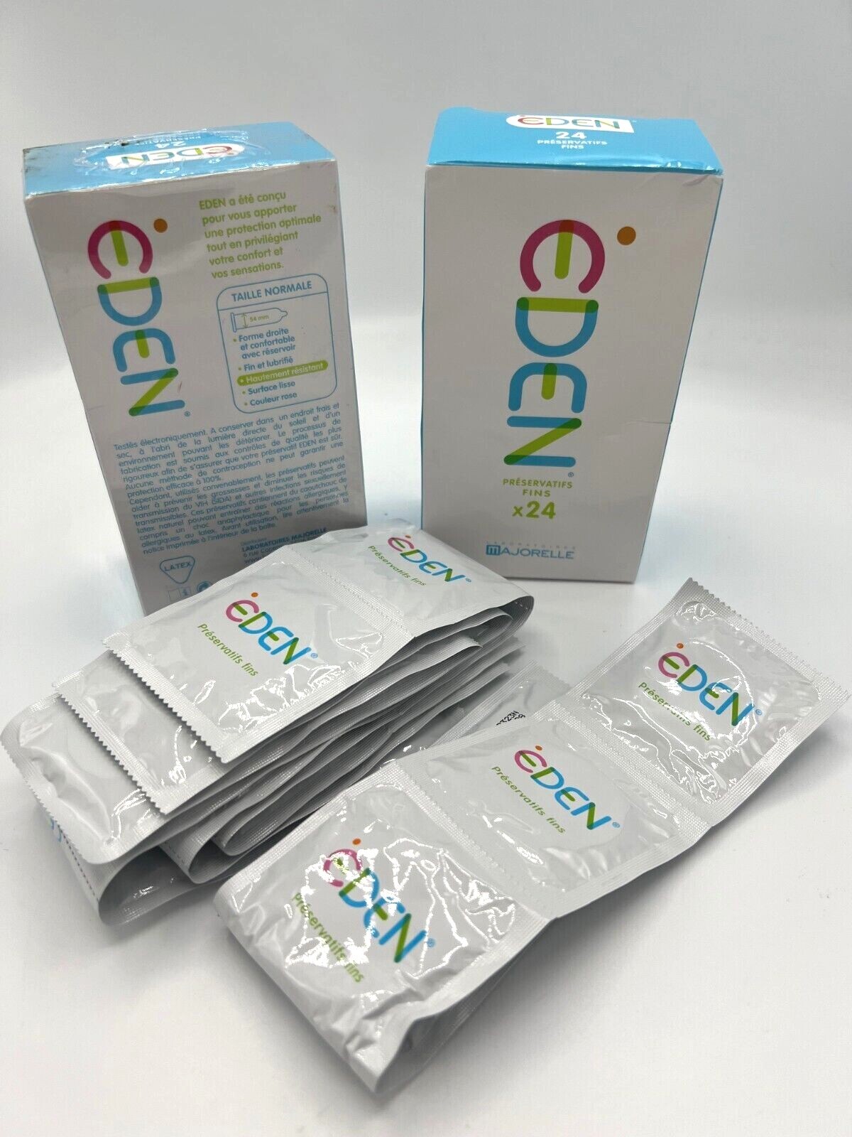 Majorelle EDEN Kondome gefühlsecht dünn mit Gleitmittel 54mm 24 48 72 96 Stück