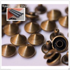 Borchie cono a rivetto 9mm color bronzo IN OTTONE ANTIRUGGINE + applicatore