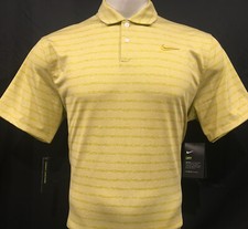 Nike Dri-fit Golf Polo Shirt Vapor Swoosh Mens Gold AT8876-393