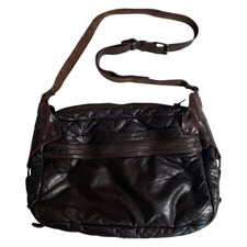 Archive AllSaints Spitalfields Jacks Place Brown Leather Large Tote Messenger Ba