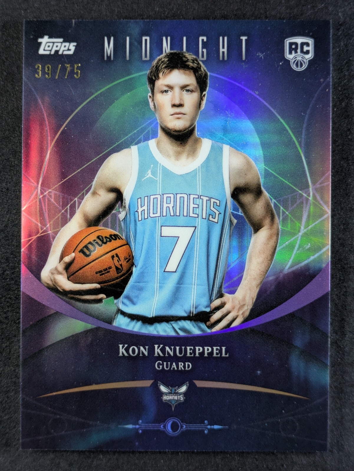 2025-26 Topps Midnight KON KNUEPPEL 39/75 Rookie RC Dusk Charlotte Hornets #64
