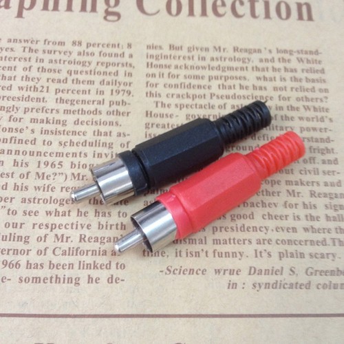 High Performance Black Red Solder Male Adapter for Audio Video (20pcs) - Afbeelding 2 van 4