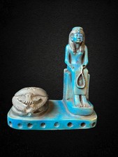 Hathor and Scarab Egyptian Statue — Handmade Ancient Egyptian Home Decor