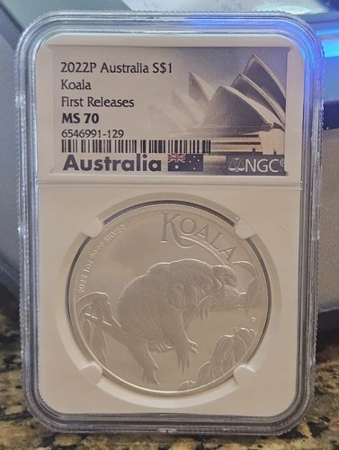 2022P AUSTRALIA S$1 KOALA FIRST RELEASES MS70 COIN NGC