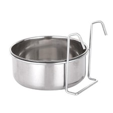 Dog Kennel Bowl Stainless Steel Hanging Food Water Crate Cup Pet Cage Hanger