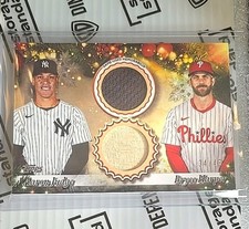 2025 Topps Holiday Aaron Judge Bryce Harper Dual Relic /49 Game-Used DPR-JH