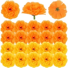 10/30/50pcs Artificial Marigold Flower Garlands Wedding Diwali Decoration