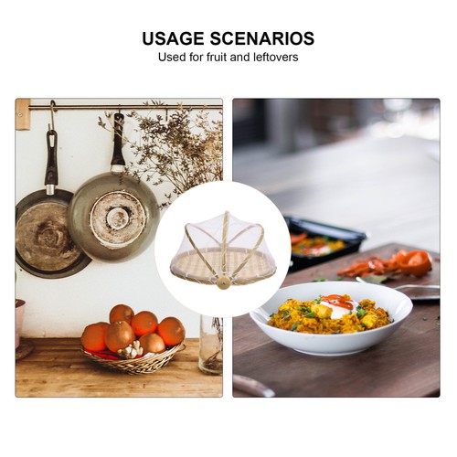 Tienda de alimentos Frutero con tapa Cesta Picnic Bambú A prueba de polvo Pan Niño - Imagen 6 de 12