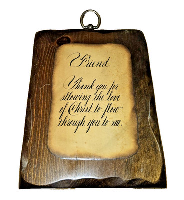 Vintage Wooden Wall Plaque Sawley House handcrafted Friend Love of CHRIST
