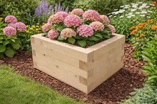 Wooden Square Garden Planter Box Ready Made Outdoor Patio Flower Herb Pot