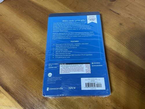 1984 The Holy Bible New International Version NIV FACTORY SEALED Blue Silver - Picture 2 of 7