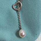 Open Heart Pearl Larial Necklace  Sterling Silver  - Tiffany & Co Elsa Peretti  — photo 2
