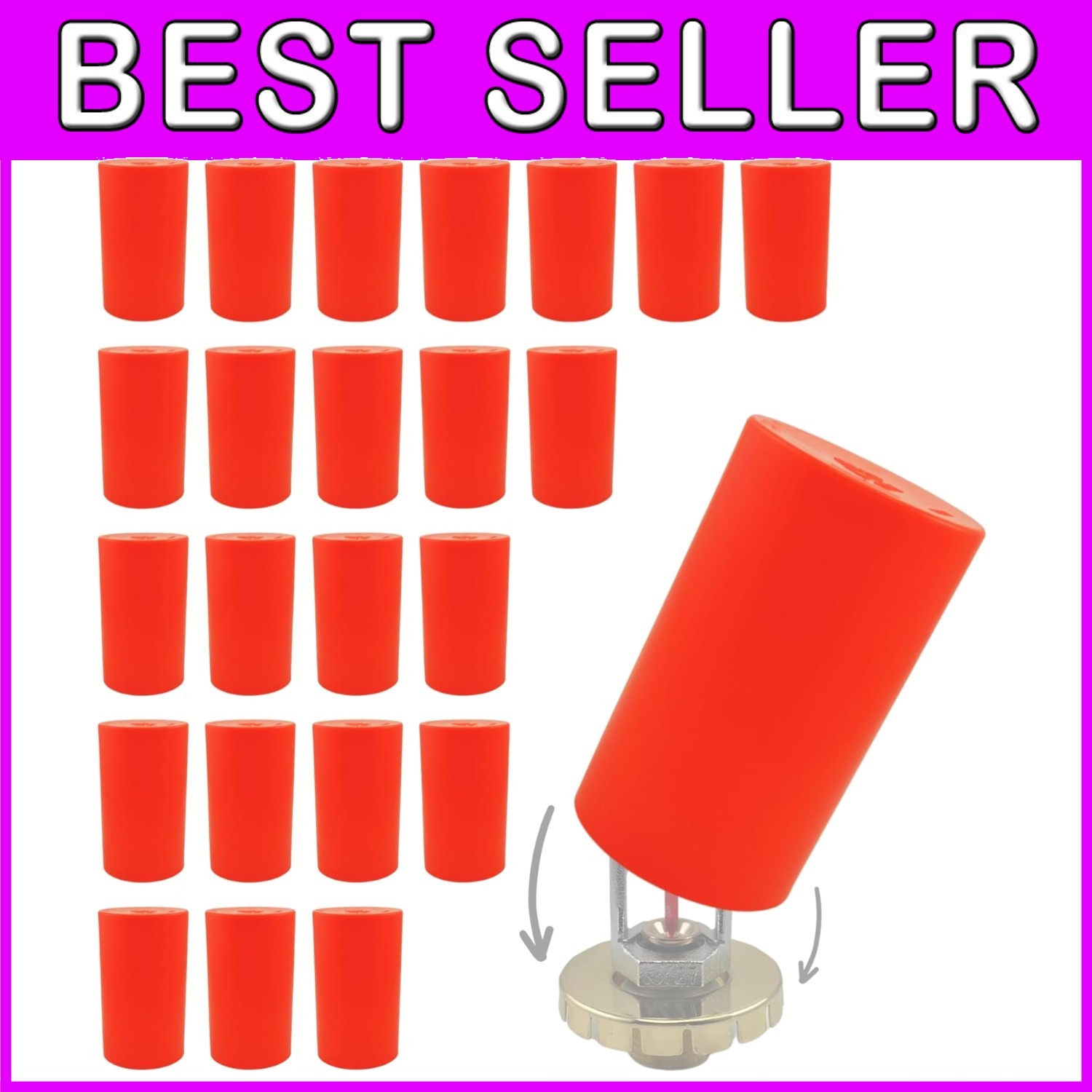 Durable Red Paint Protection Covers for Fire Sprinkler Heads - 24 PK