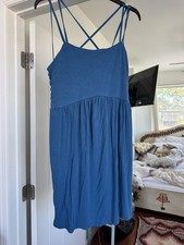 Old Navy Large Blue Stretchy Strappy Sundress