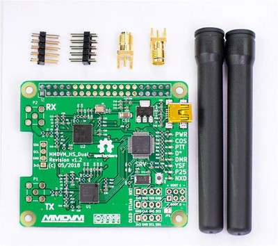 Latest V1.3 MMDVM_HS_Dual_Hat Duplex Hotspot  board +2pcs Antenna Support P25 DM