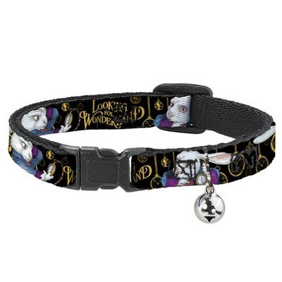 Cat Collar Breakaway with Bell White Rabbit Poses LOOKING FOR WONDER (US IMPORT)