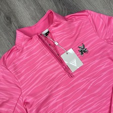 New Levelwear Pullover Jacket 1/4 Zip Womens Small Pink Laurel Valley Golf Club