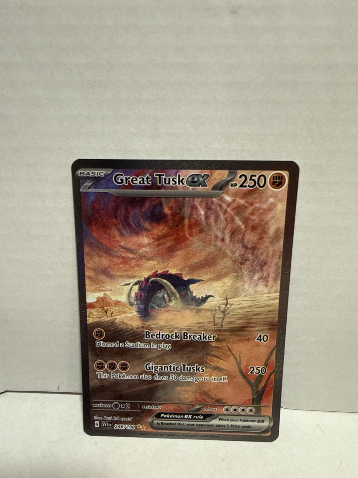 GREAT TUSK EX 246/198 SPECIAL ILLUSTRATION RARE SCARLET & VIOLET POKEMON NM