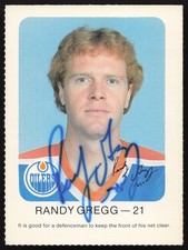 Randy Gregg Autographed 1982-83 Red Rooster Card Edmonton Oilers