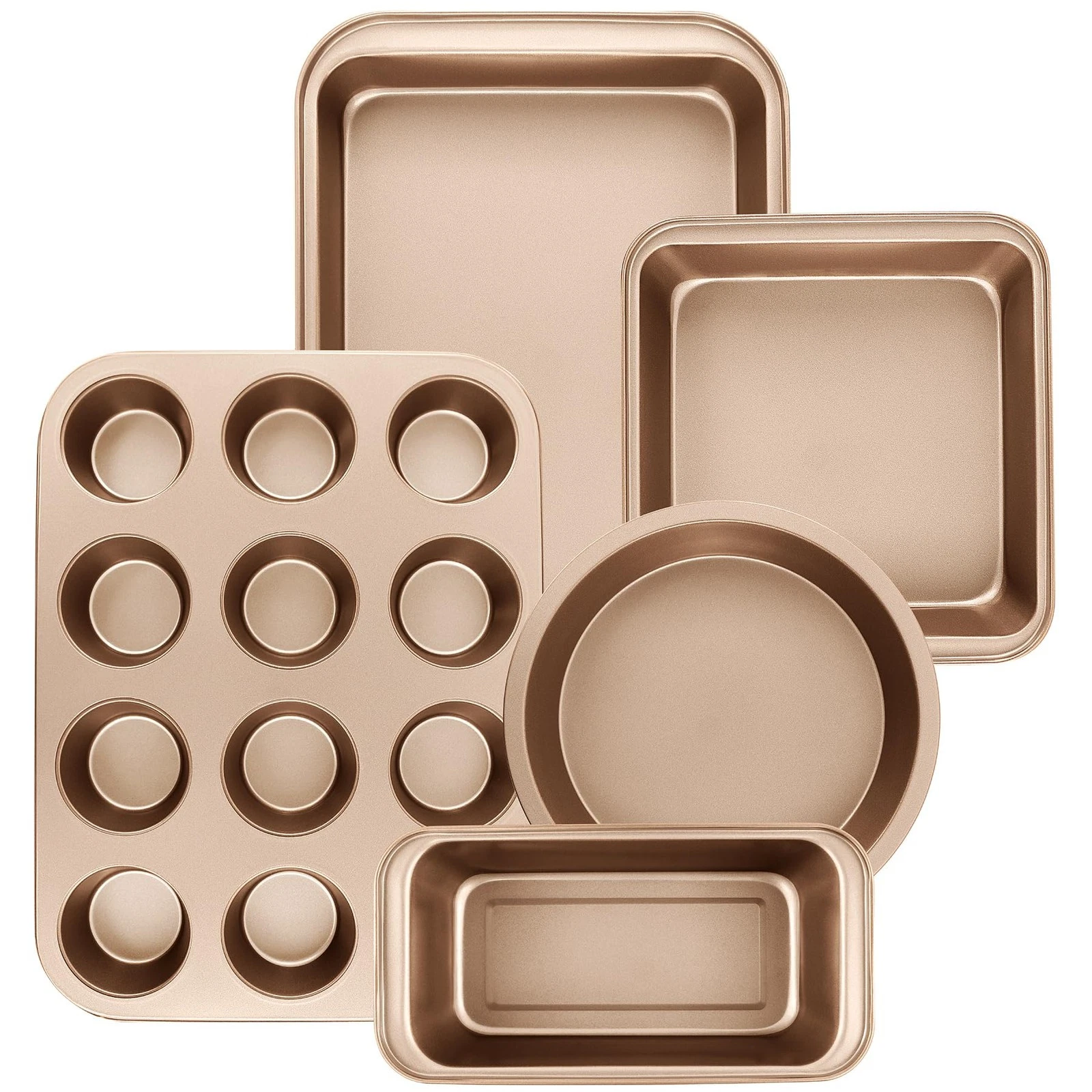 Nonstick Baking Pans Set, 5-Piece Kitchen Baking Sheets for Oven, Bakeware Se...