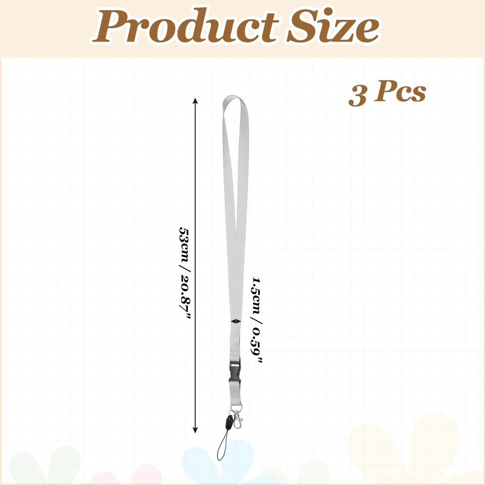 Paquete de 3 cordones grises para llaves, cordón separador para hombre Foto 2 de 4