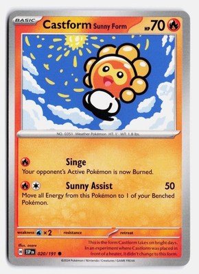 Castform Sunny Form SV08: Surging Sparks #020/191 NM Pokemon TCG Common