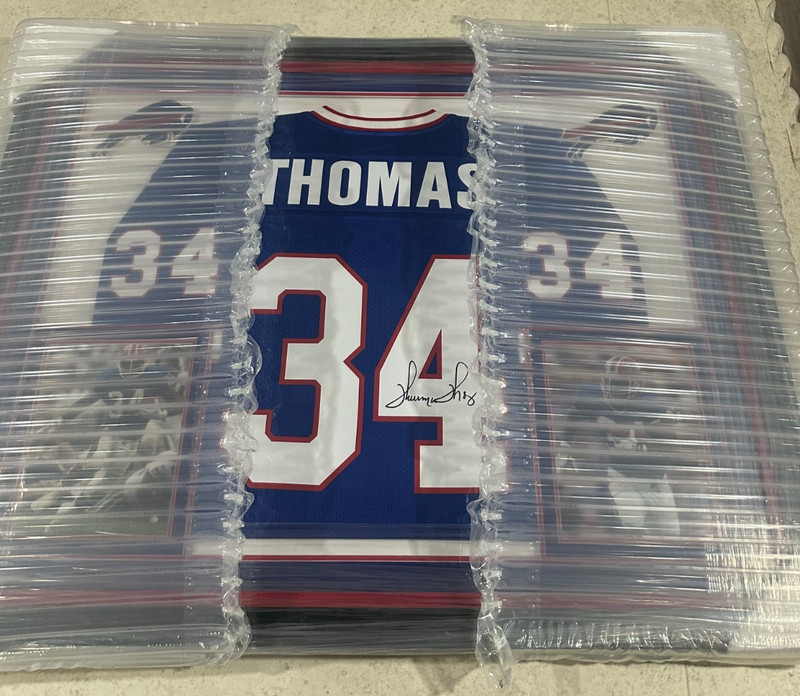 THURMAN THOMAS Signed/Autographed Custom Jersey in 35x43 Frame