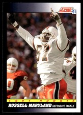 Russell Maryland 1991 Score #565 Cowboys NFL READ FREE SHIPPING AutographDen