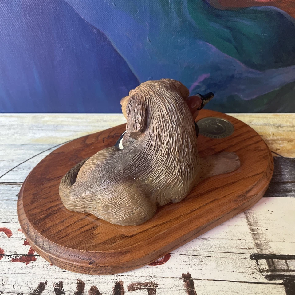 RARO Patos Ilimitado Cachorro Con Pato Señuelo Escultura Eric Thorsen Foto 2 de 4