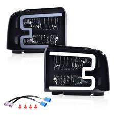Smoke Black LED Headlight Assembly for Ford F250 F350 F450 F550 05-07 Excursion