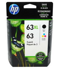 HP 63XL Black 63 Tricolor Combo L0R48AN F6U61AN  F6U64AN Exp 2027 Retail Box
