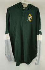 Green Bay Packers Nike Throwback Logo Long Sleeve Henley T-shirt Hoodie Size XL