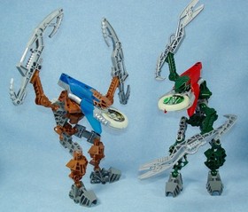 Lego Bionicle Metru Nui VAHKI (8614 - 8619) Set of 6 with Glow in the Dark Disks