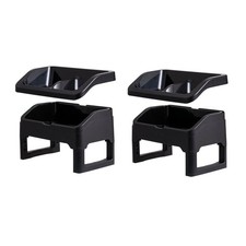 Adjustable Elevated Pet Feeder Black 2 Pk
