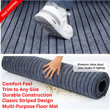 Striped Rubber Door Mat Non-Slip Waterproof Kitchen Floor Mat Cut to Size