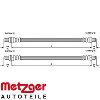 2X Bremsschlauch Metzger 4110241 2 BremsschläUche Rechts Links Hinten FüR Ford