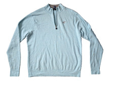 Peter Millar Sweater Mens Extra Large Blue Crown Crafted 1/4 Zip Cashmere Silk