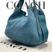 Borsa a tracolla Coach in pelle scamosciata grande blu 87575 spaziosa...