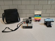 Polaroid OneStep Rainbow Stripe Land Camera Bundle  Case  Flash  Tested