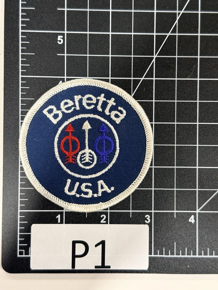 "Parche de hierro bordado con logotipo de armas de fuego Beretta original vintage de EE. UU. coser" Foto 3 de 3