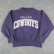 Vintage Dallas Cowboys Sweatshirt Mens Small Blue NFL Logo Athletic Sweater 90s