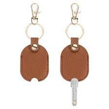 Leather Key Sleeve [2Pcs] - Car Broken Key Loop Replacement - [Light Brown]